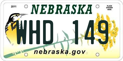 NE license plate WHD149