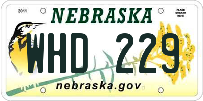NE license plate WHD229
