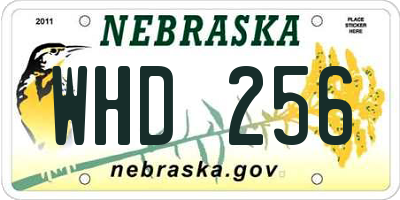 NE license plate WHD256