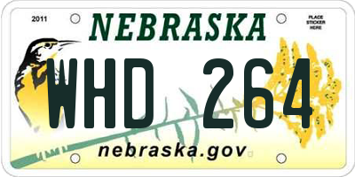 NE license plate WHD264