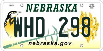 NE license plate WHD298