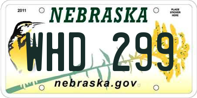 NE license plate WHD299