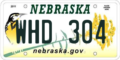 NE license plate WHD304