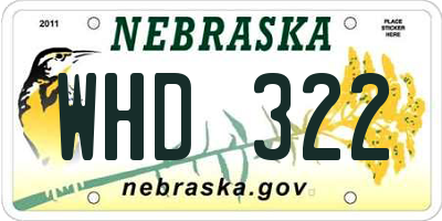 NE license plate WHD322