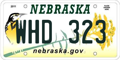 NE license plate WHD323
