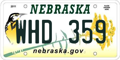 NE license plate WHD359