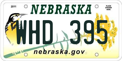 NE license plate WHD395