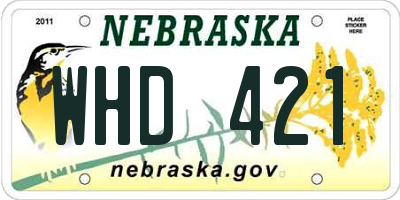 NE license plate WHD421