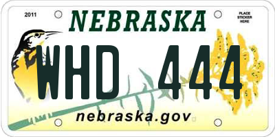NE license plate WHD444