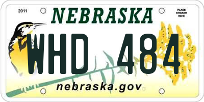 NE license plate WHD484