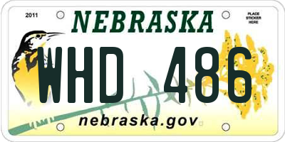 NE license plate WHD486