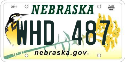 NE license plate WHD487