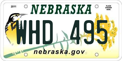 NE license plate WHD495