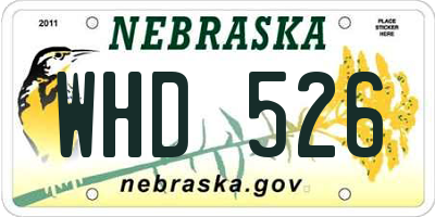 NE license plate WHD526