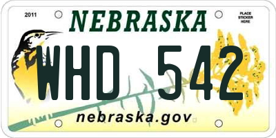 NE license plate WHD542