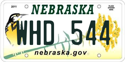 NE license plate WHD544