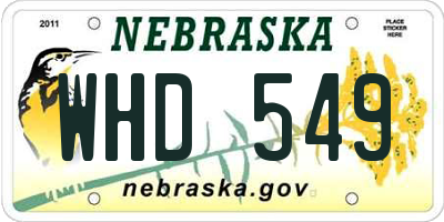 NE license plate WHD549