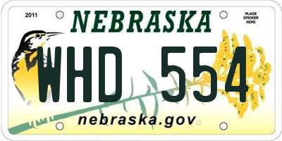 NE license plate WHD554