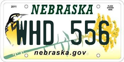 NE license plate WHD556