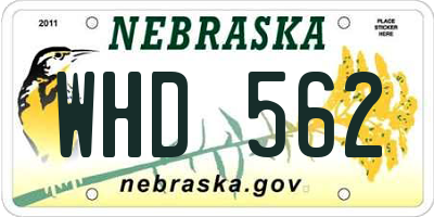 NE license plate WHD562
