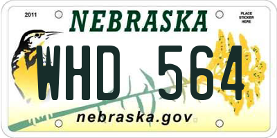 NE license plate WHD564
