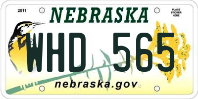 NE license plate WHD565