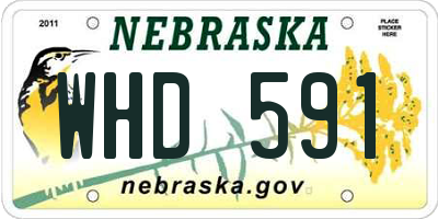 NE license plate WHD591