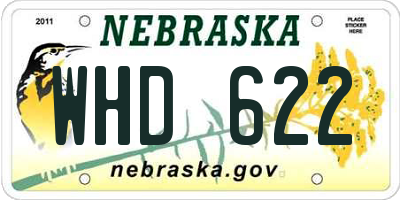 NE license plate WHD622