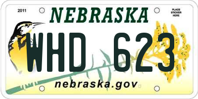 NE license plate WHD623