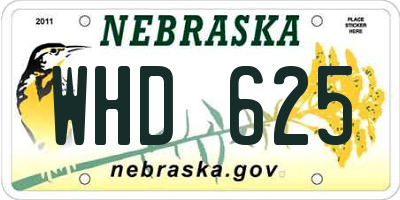 NE license plate WHD625