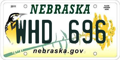 NE license plate WHD696