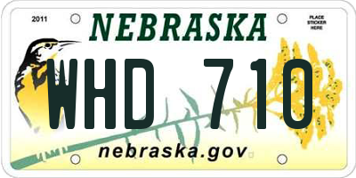 NE license plate WHD710