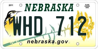 NE license plate WHD712