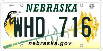 NE license plate WHD716