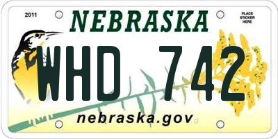 NE license plate WHD742