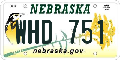 NE license plate WHD751