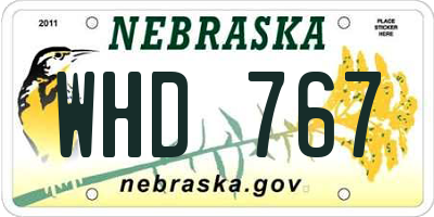 NE license plate WHD767