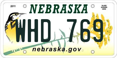 NE license plate WHD769
