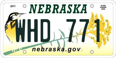 NE license plate WHD771