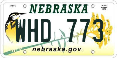 NE license plate WHD773