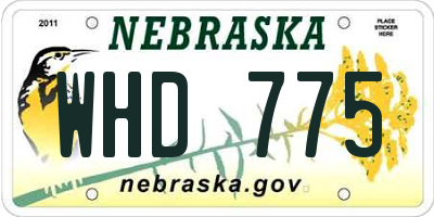 NE license plate WHD775