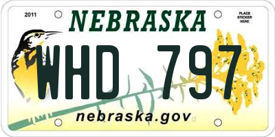 NE license plate WHD797