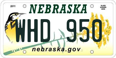 NE license plate WHD950