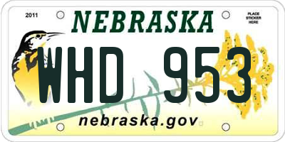 NE license plate WHD953