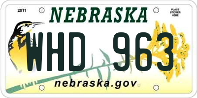NE license plate WHD963