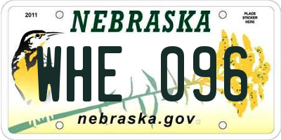 NE license plate WHE096