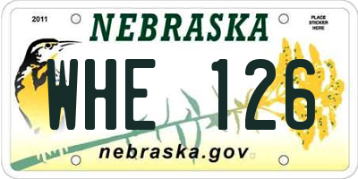 NE license plate WHE126