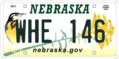 NE license plate WHE146