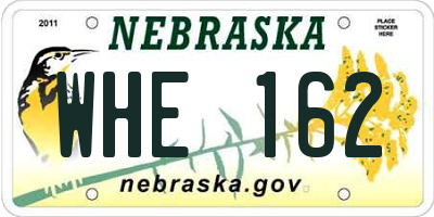 NE license plate WHE162