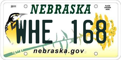 NE license plate WHE168